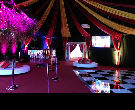 Marquee interior draping.