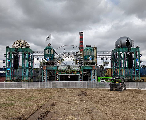 Layher structure for The Grid stage at Boomtown.